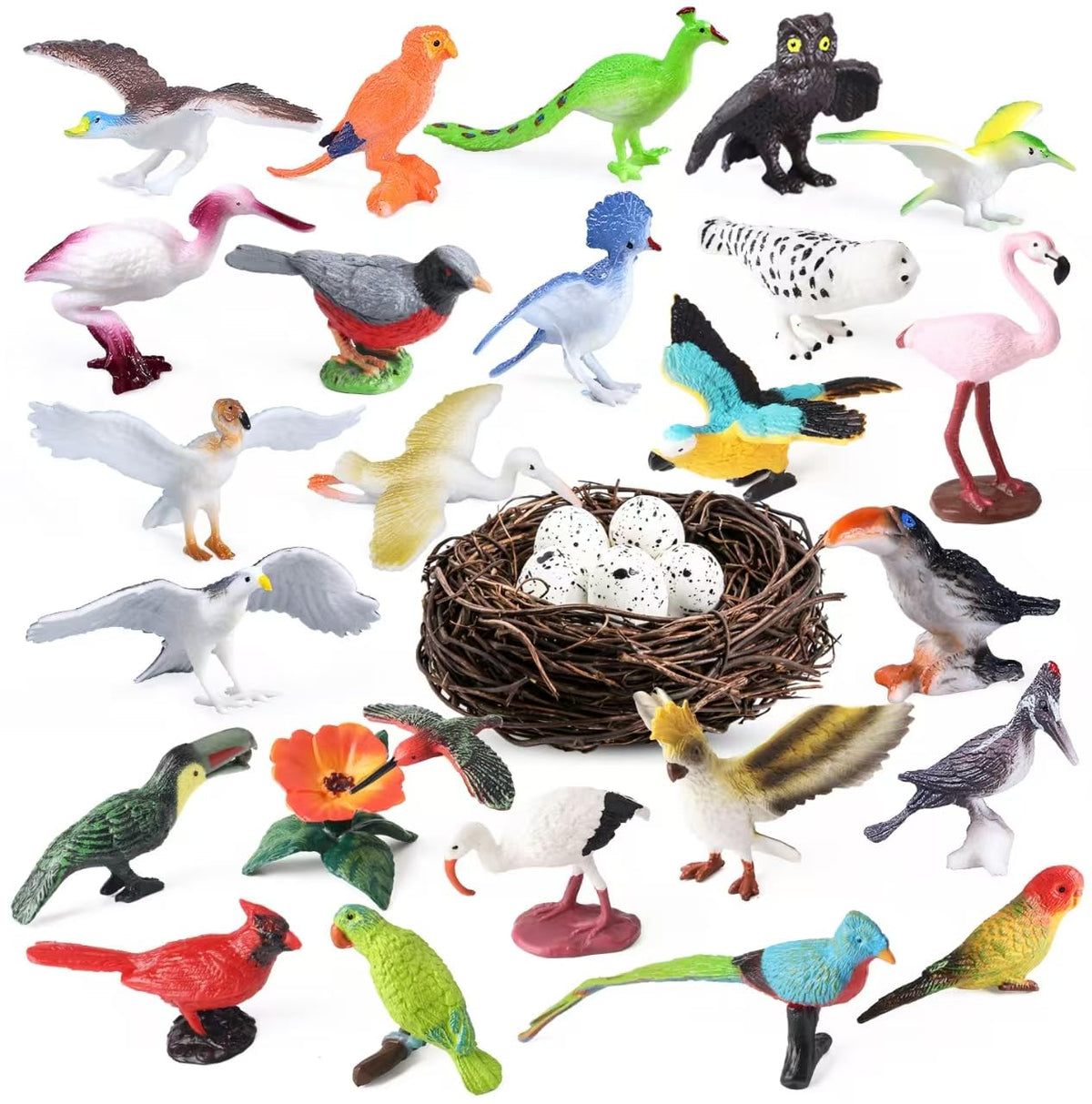 Kukifun nest eggs – realistic nest with eggs for classroom display and cake decorations