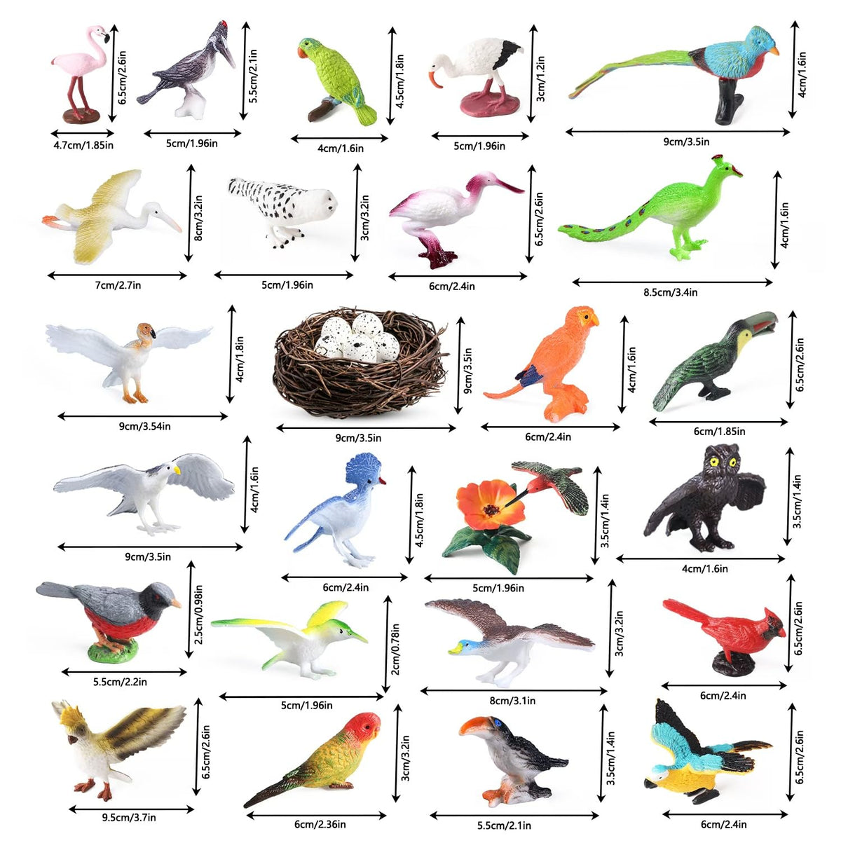 Kukifun parrot figure – bright hand-painted bird for pretend play and party decor