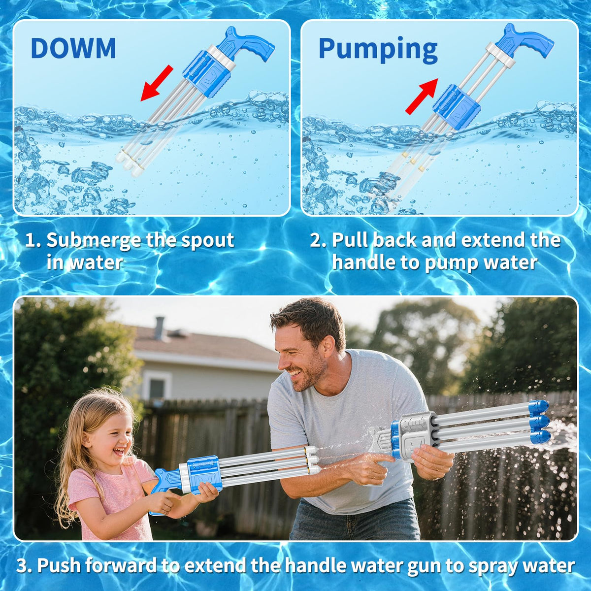 KukuFun bulk-pack four water guns for group play.