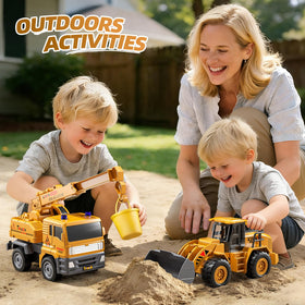 KukuFun bulldozer toy with movable blade supports active sandbox fun.