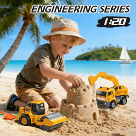 KukuFun road roller toy features textured wheels for realistic pushing.