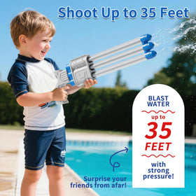 KukuFun pressurized chamber enables powerful streams for backyard fun.