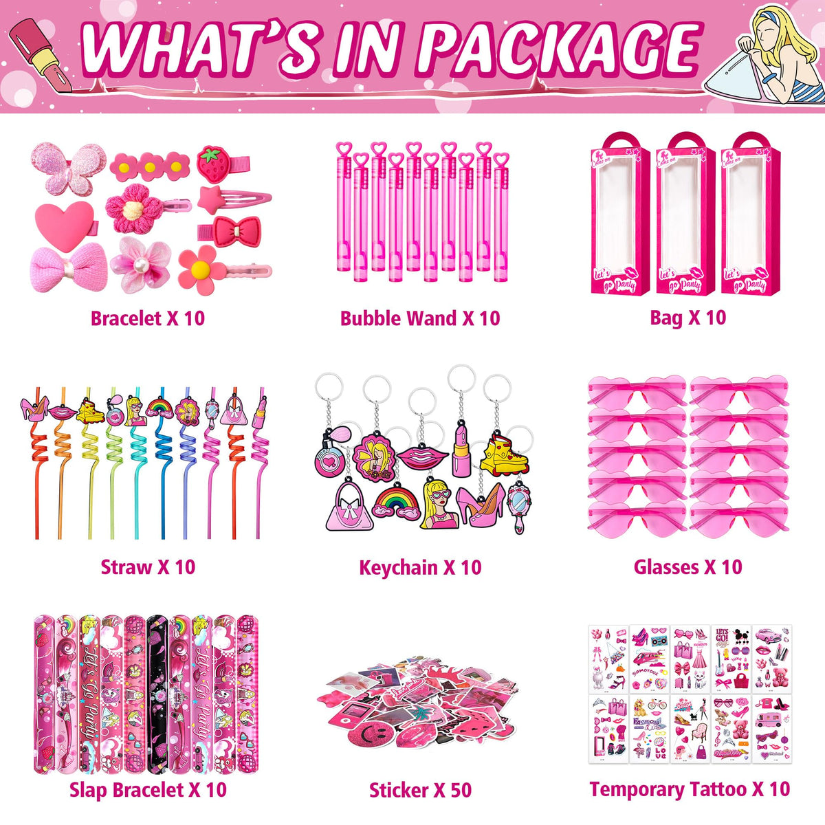 KULUJIA pink party favors keychains in 12 styles for playful gifts