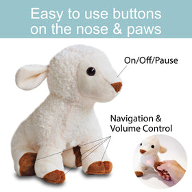 Kulumi My Little Lamb nose button activates easy on/off control.