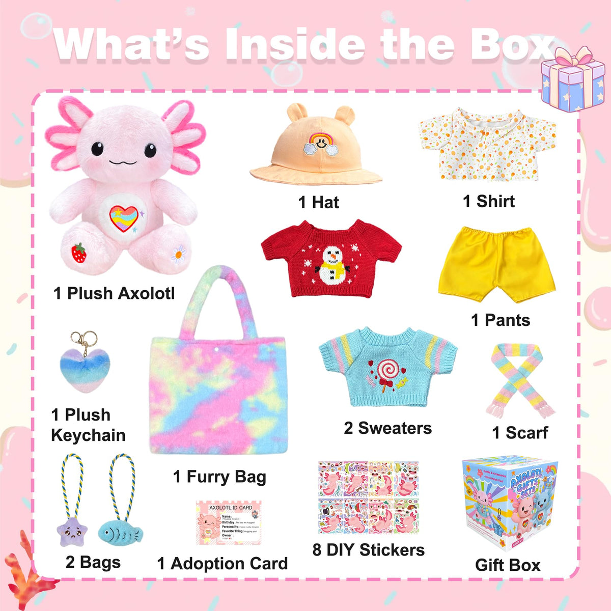 KUMANEKO gradient axolotl storage bag keeps outfits organized