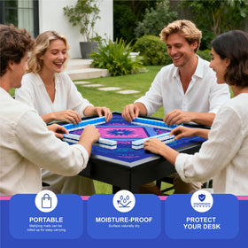 KUNTE Mahjong Mat reinforced edges for crease-resistant travel use.