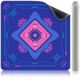 KUNTE Mahjong Mat on a blue table, stable surface for focused gameplay.