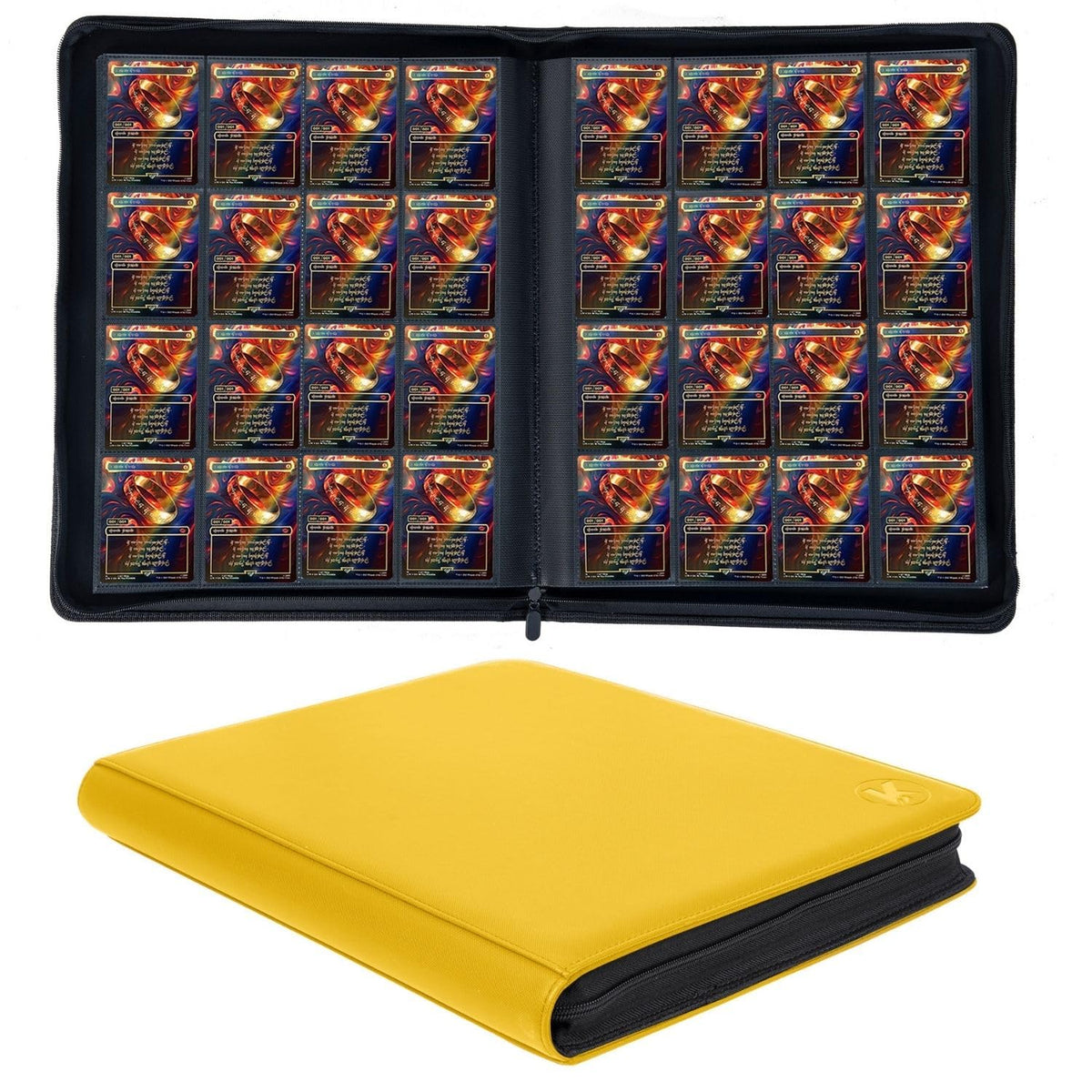 KUOOKING 1000+ pockets binder opened view showing large capacity for MTG and sports cards.