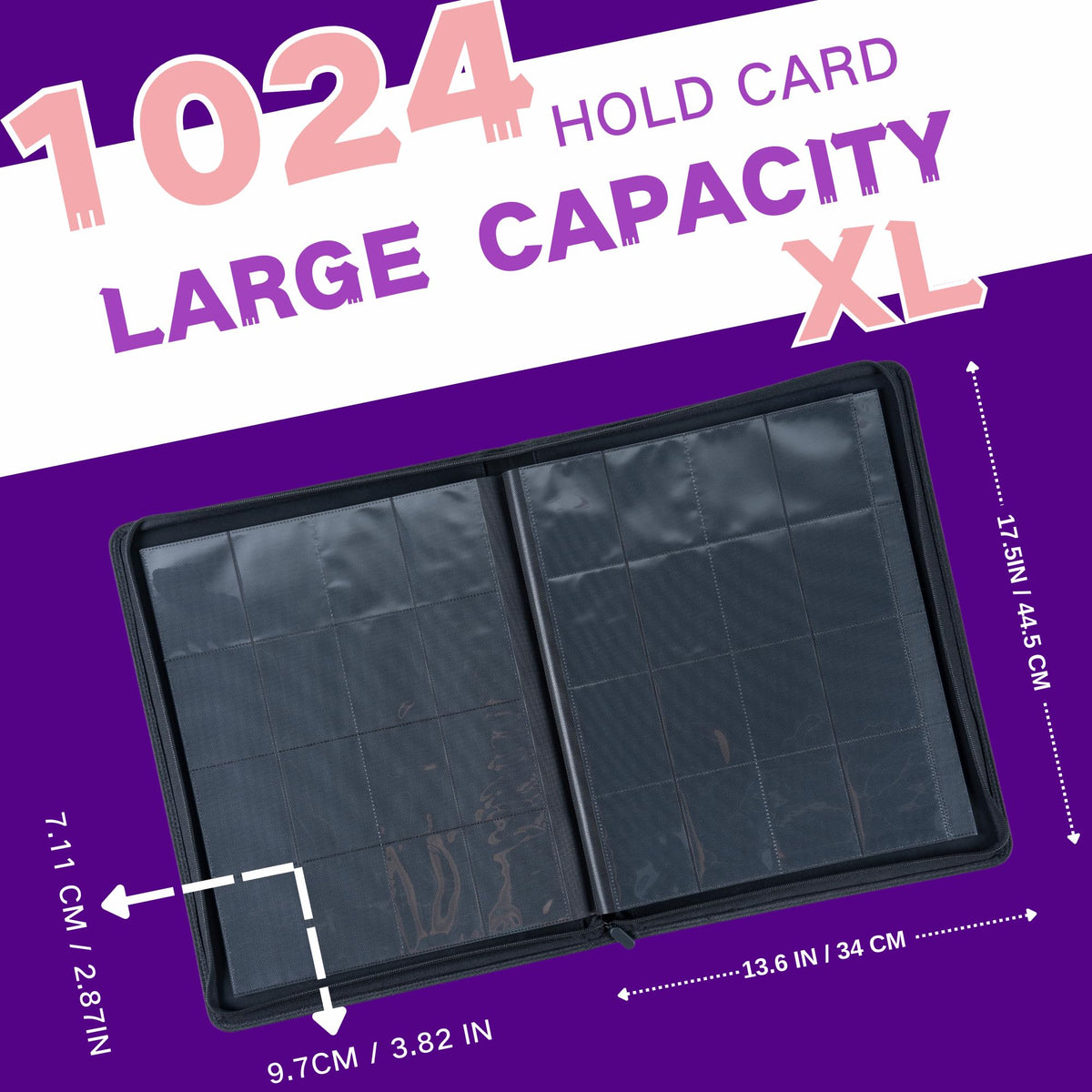 KUOOKING 1000+ Card Binder durable PU cover protects cards on the go