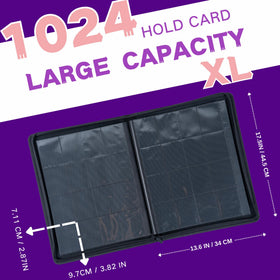 KUOOKING 1000+ Card Binder durable PU cover protects cards on the go