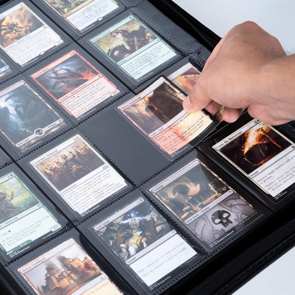 KUOOKING 1408+ binder compatibility with MTG, sports cards, and standard sleeves