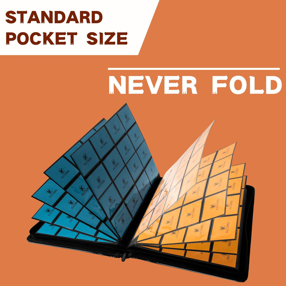 KUOOKING 16-pocket card album compact closed for travel