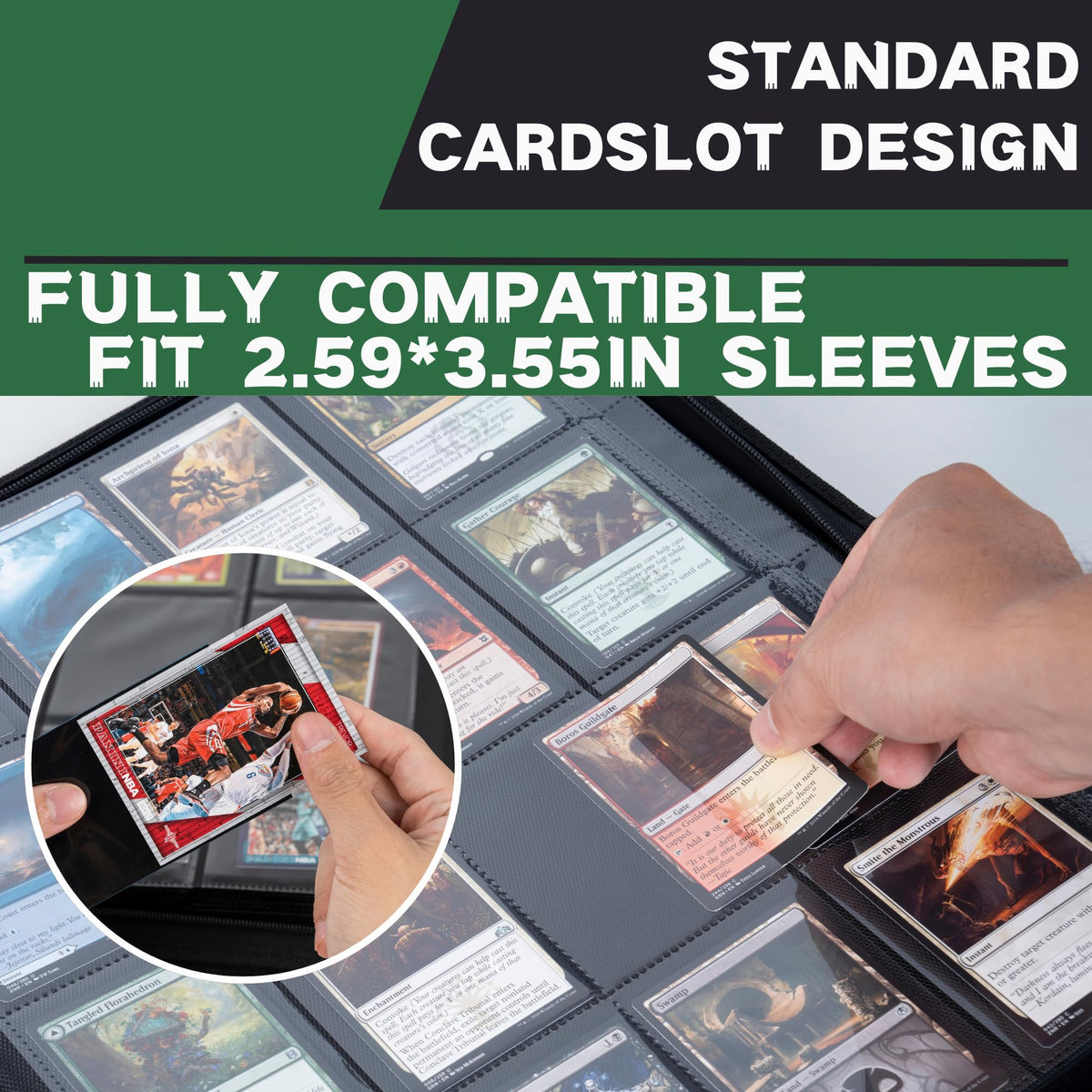KUOOKING 16-pocket interior layout highlighting efficient card storage
