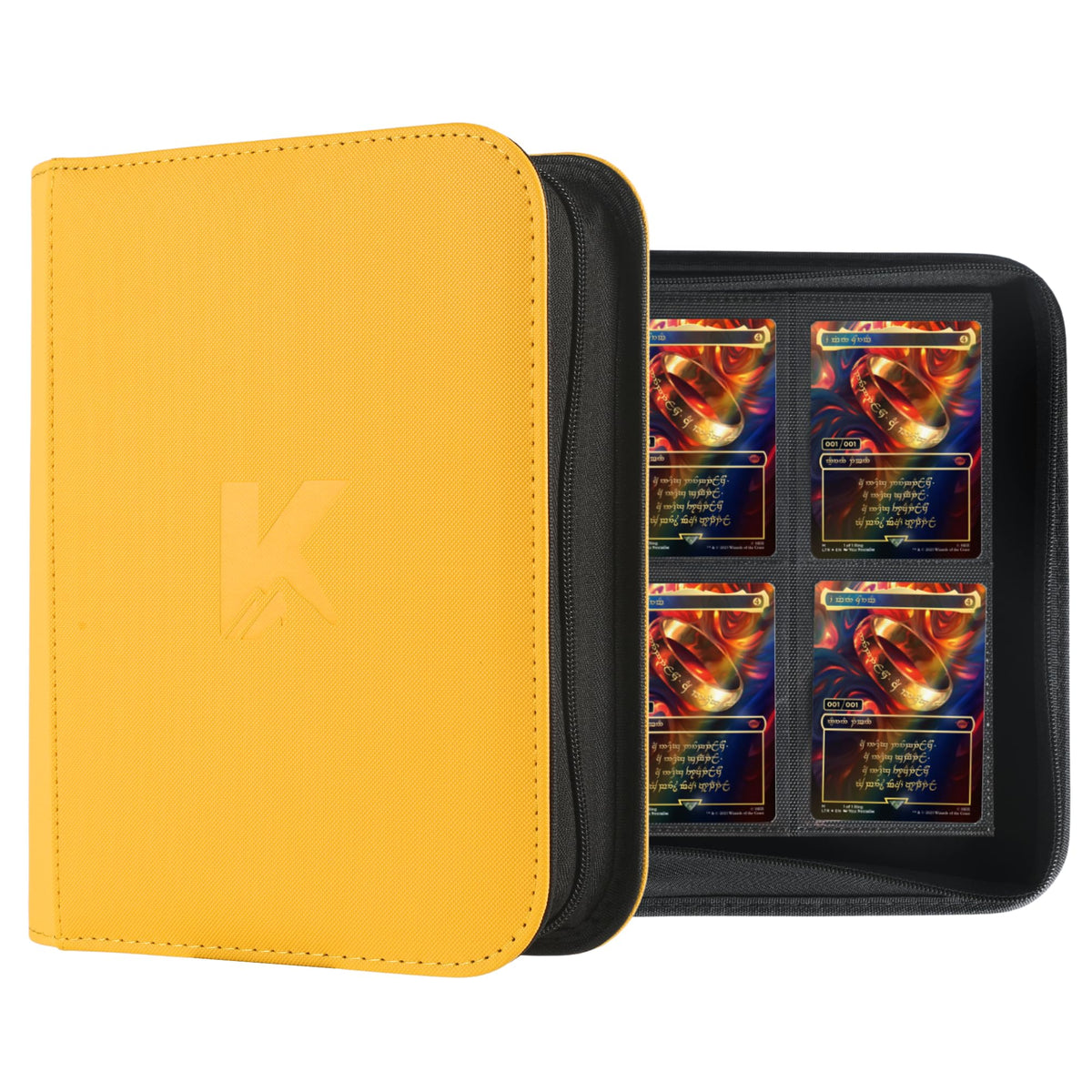 KUOOKING 336 Card Binder front view in yellow shows a compact travel-friendly design.