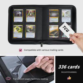 KUOOKING 336 card binder sleeved MTG/TCG cards fit in pockets for protection.