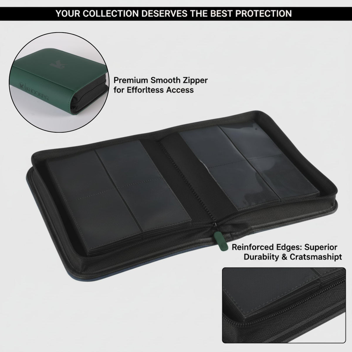 KUOOKING 336 Card Binder water-resistant materials safeguard cards