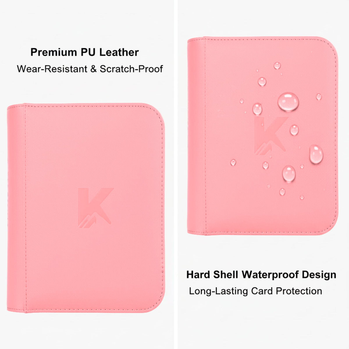 KUOOKING 336 card binder with water-resistant zipper protects against dust and moisture.