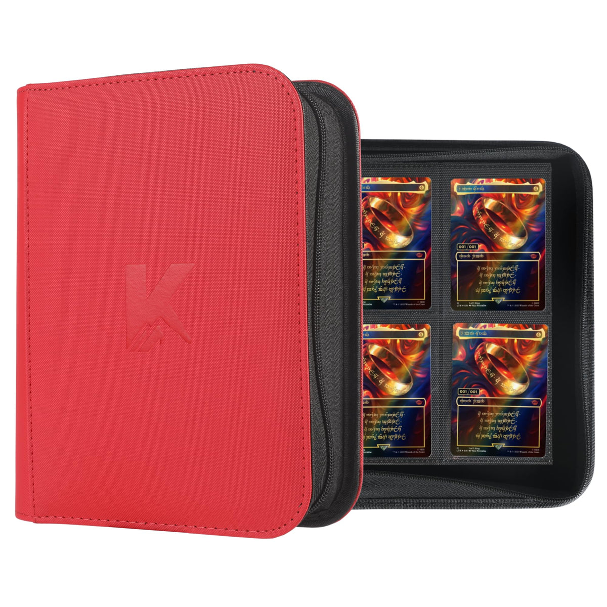 KUOOKING 336 Card Binder with zippered case closed offers rugged protection for cards.