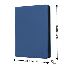 KUOOKING blue binder interior organized for easy card viewing