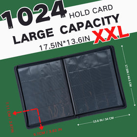 KUOOKING extra-large binder open spine with visible card sleeves for easy access