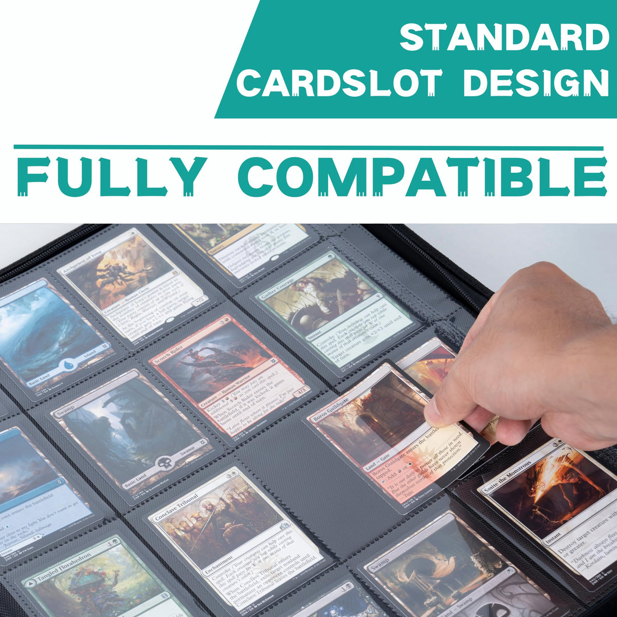 KUOOKING standard-size sleeves fit a wide range of cards.