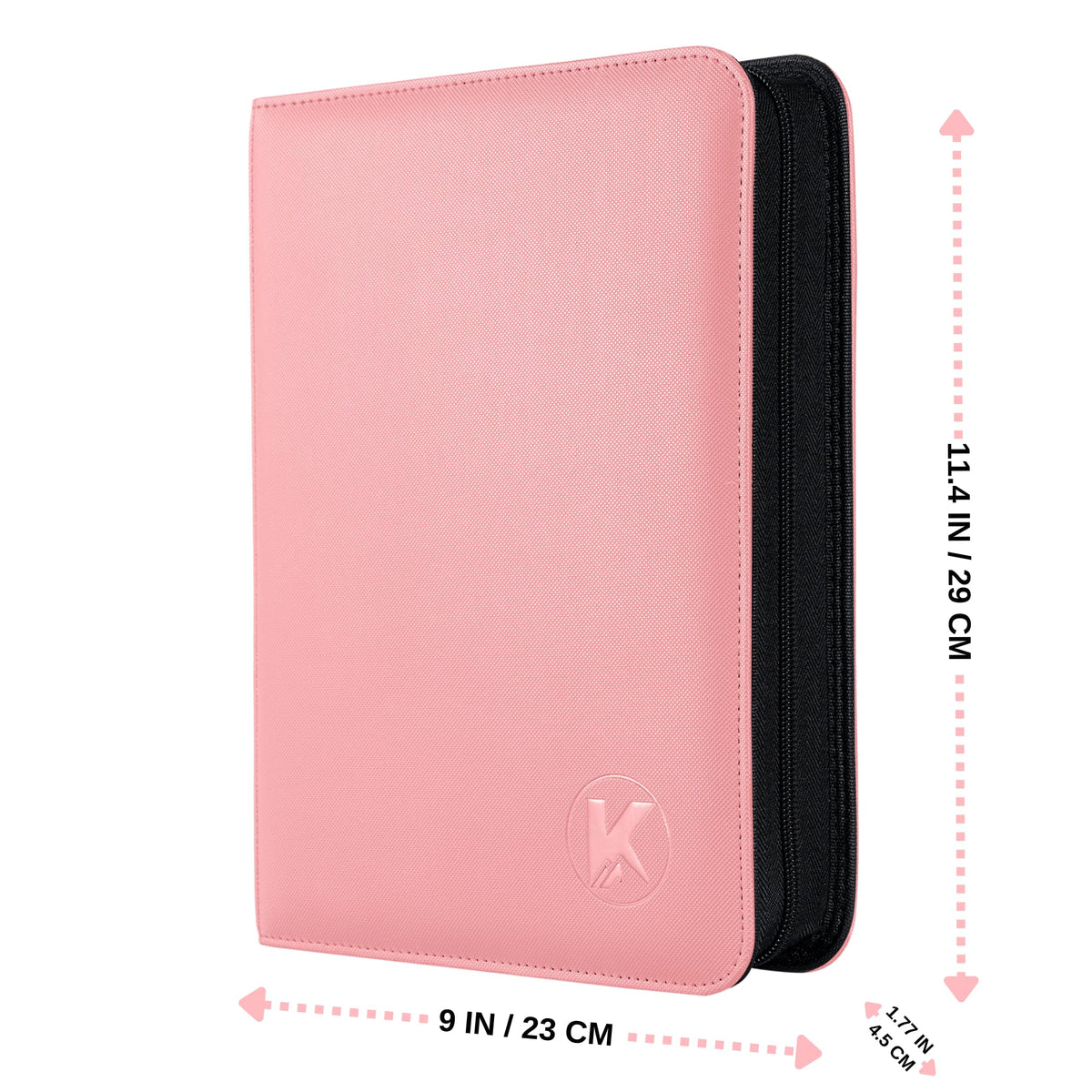Double-sided pockets maximize display space for TCG and sports cards.