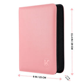 Double-sided pockets maximize display space for TCG and sports cards.