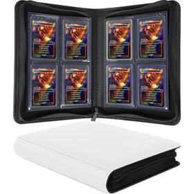 KUOOKING Top Loader Binder front view in white, easy access for organized 3x4 inch cards.