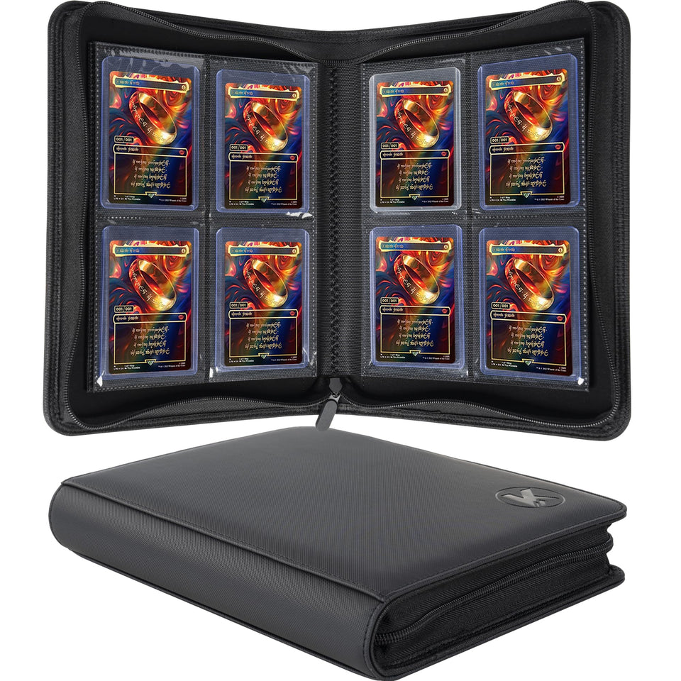 KUOOKING Top Loader Binder front view protects 128 cards with a clean, accessible display.