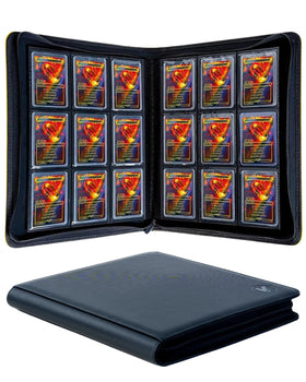 KUOOKING top loader binder front view with black fabric and reinforced hardcover for protection.