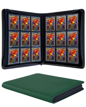 KUOOKING top loader binder green exterior highlights durable zipper and dust protection.