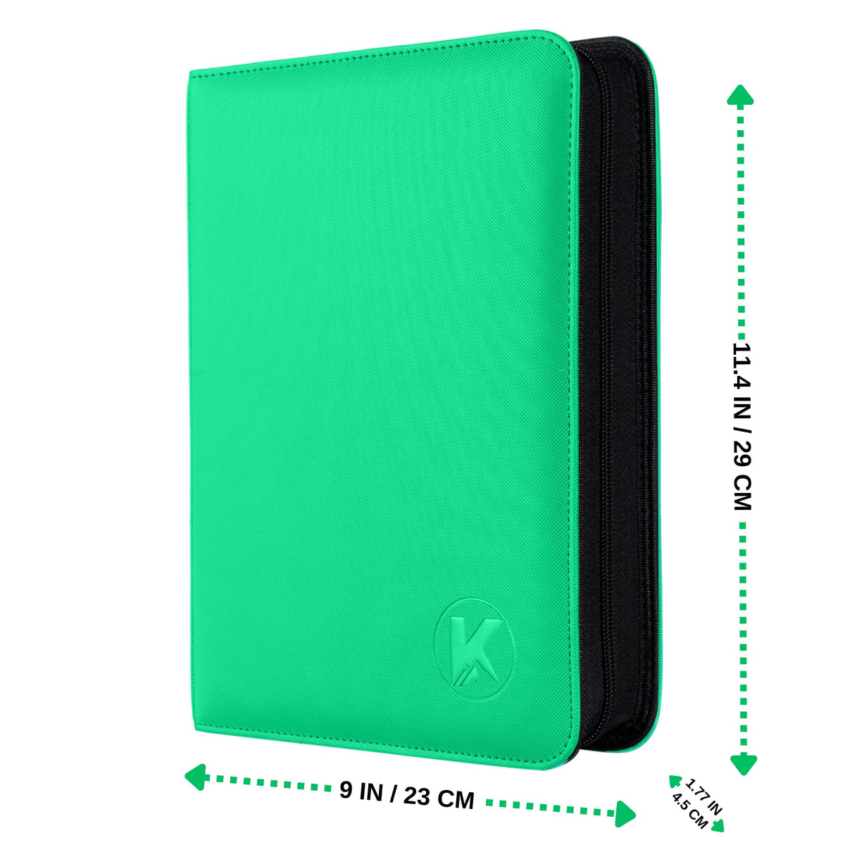 KUOOKING Top Loader Binder interior view highlights dual-sided pockets and 128-card capacity.