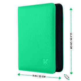 KUOOKING Top Loader Binder interior view highlights dual-sided pockets and 128-card capacity.