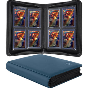 KUOOKING Top Loader Binder navy front view shows four-pocket layout for protection