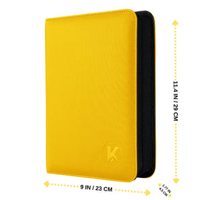 KUOOKING binder open interior shows 128-card capacity for display.