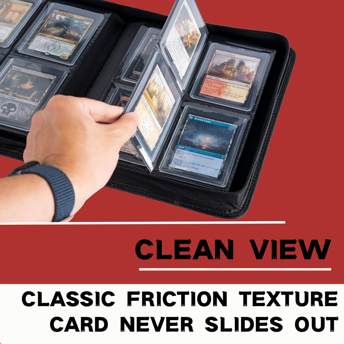 KUOOKING binder holds 128 rigid 3x4 inch cards for organized storage.