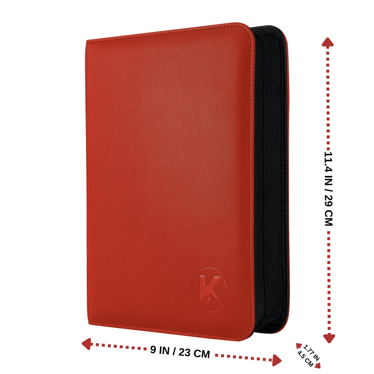 KUOOKING top loader binder red gift-ready display showcasing premium finish.
