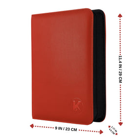 KUOOKING top loader binder red gift-ready display showcasing premium finish.