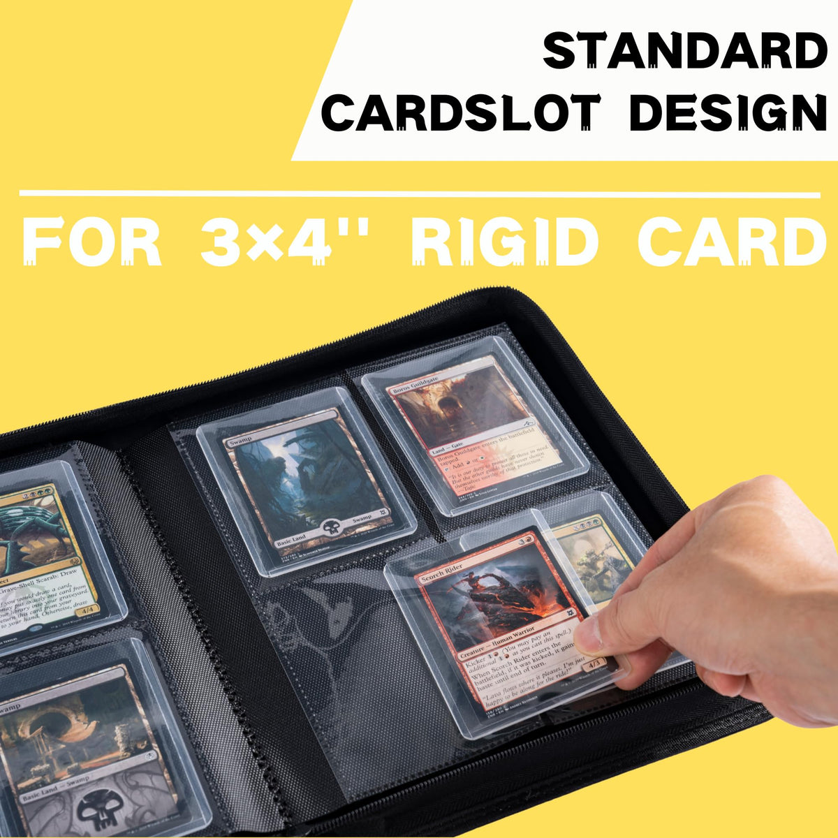 KUOOKING binder side-loading design enabling quick card access.