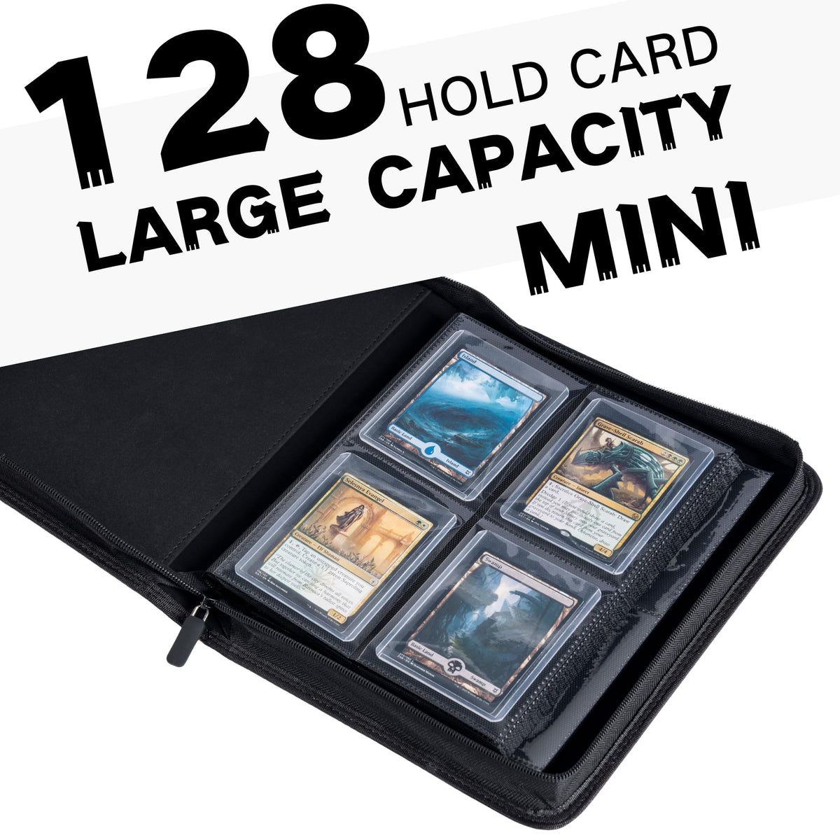 KUOOKING Top Loader Binder side view in white, double-sided pockets for quick card flipping.
