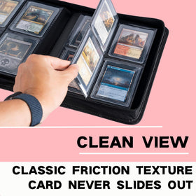 Clear inner pages help quick card identification without removing sleeves.
