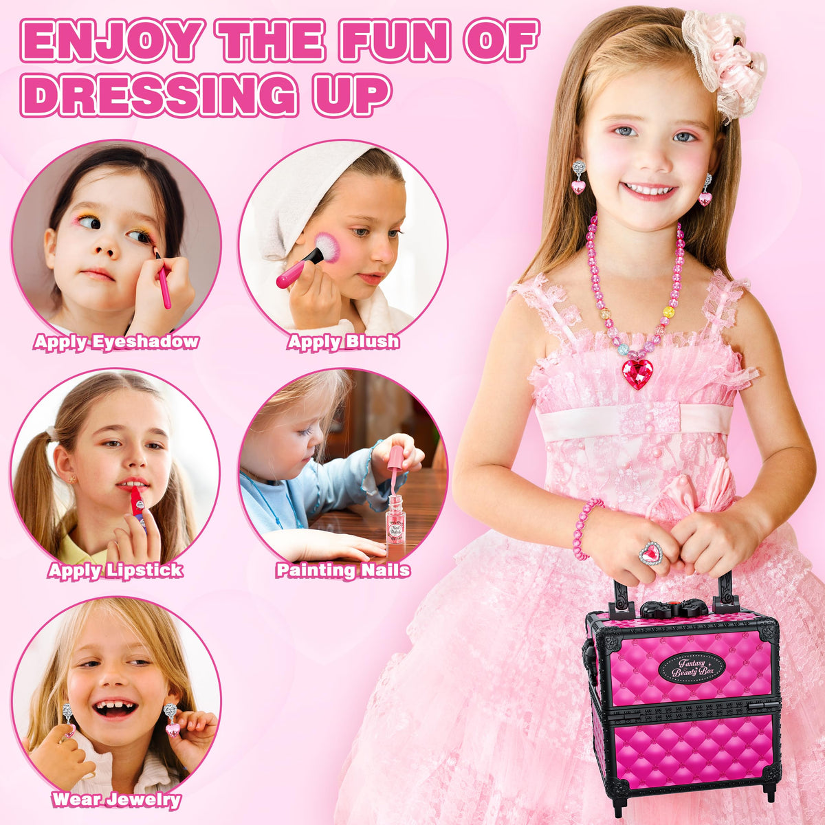 Kuovei cosmetic box keeps everything neatly organized for tidy playtime