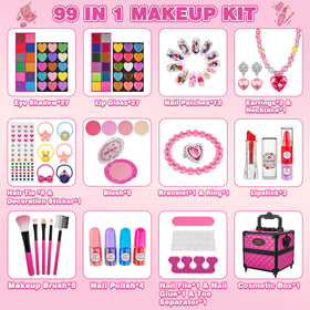 Kuovei 99 Pcs makeup kit eye shadow palette sparks color creativity during dress-up