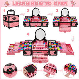 Kuovei makeup kit hair ties and accessories for kids party-ready looks