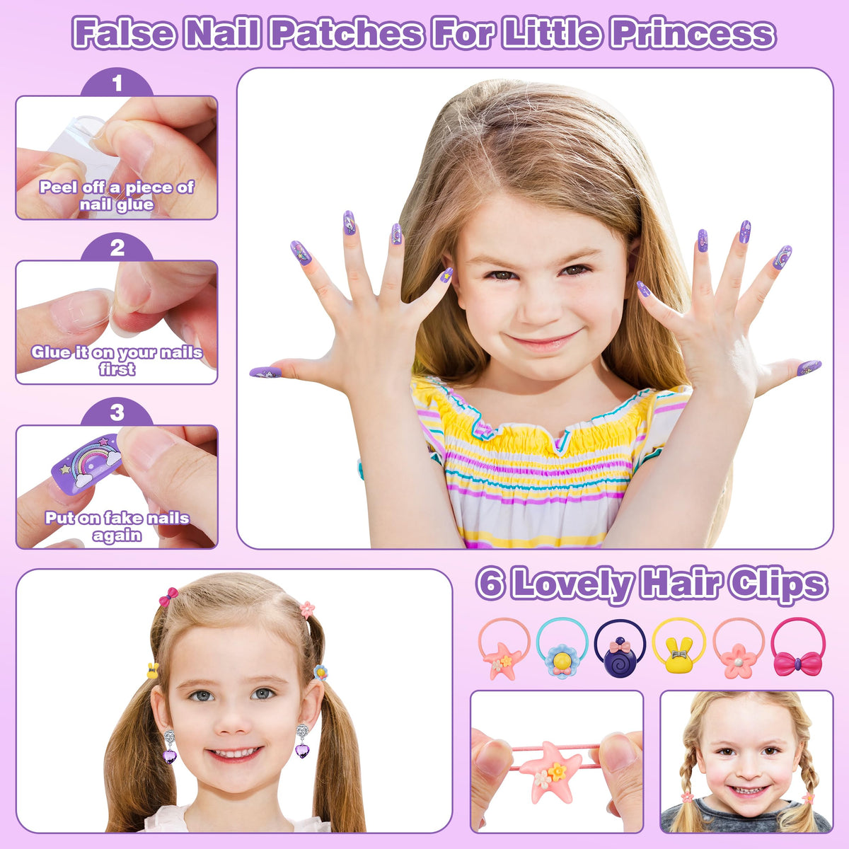 Kuovei nail patches add colorful accents for tiny hands during imaginative sessions