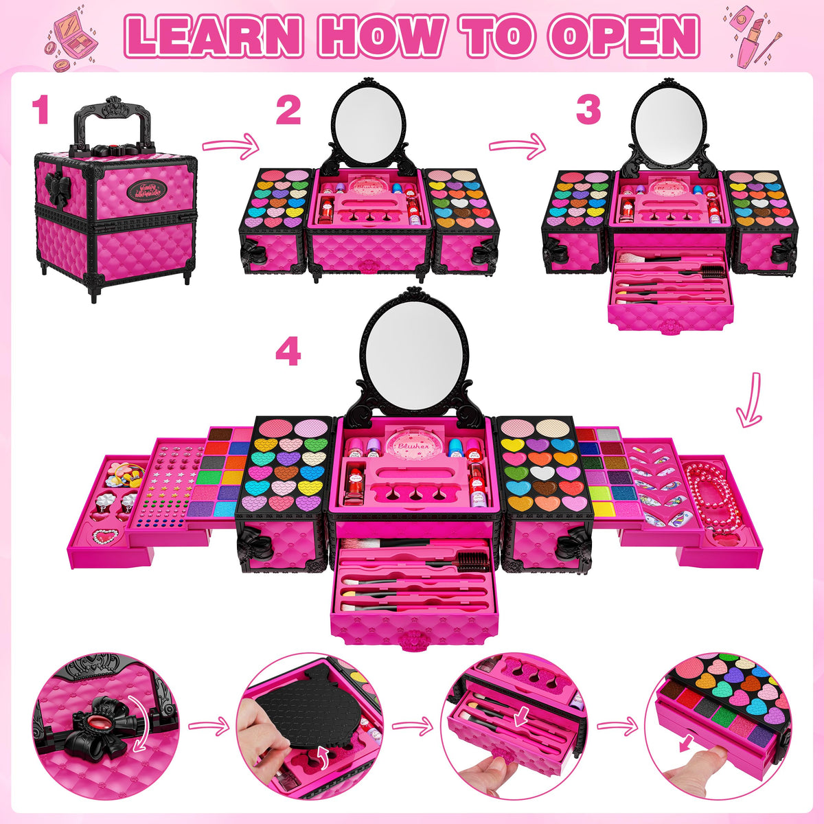 Kuovei 99 Pcs nail patches add colorful detail to pretend play