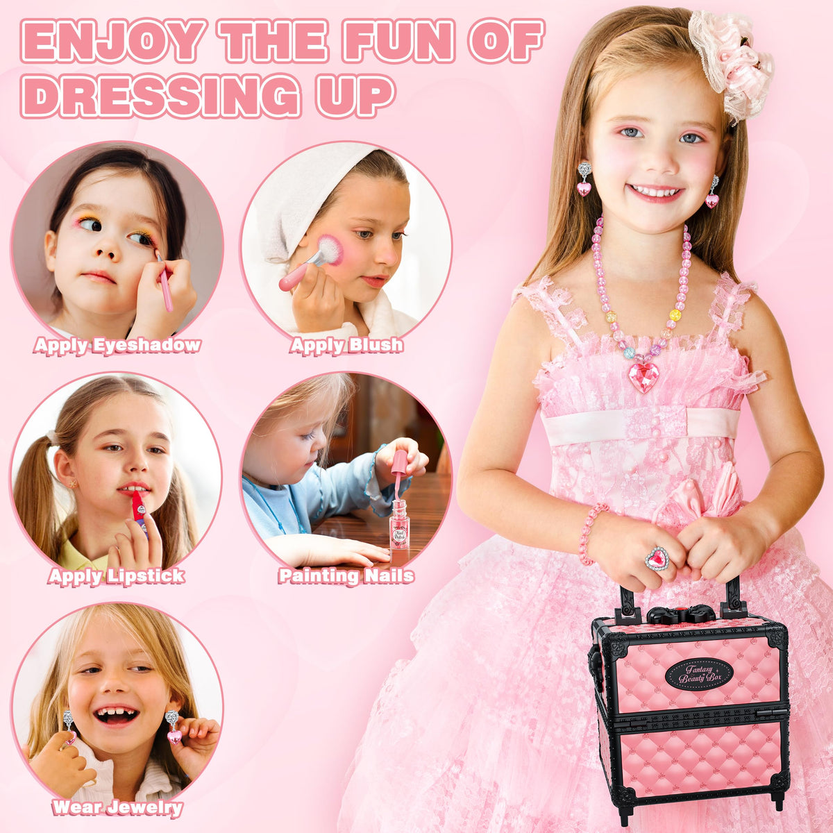 Kuovei makeup kit compact organizer helps tidy up after play