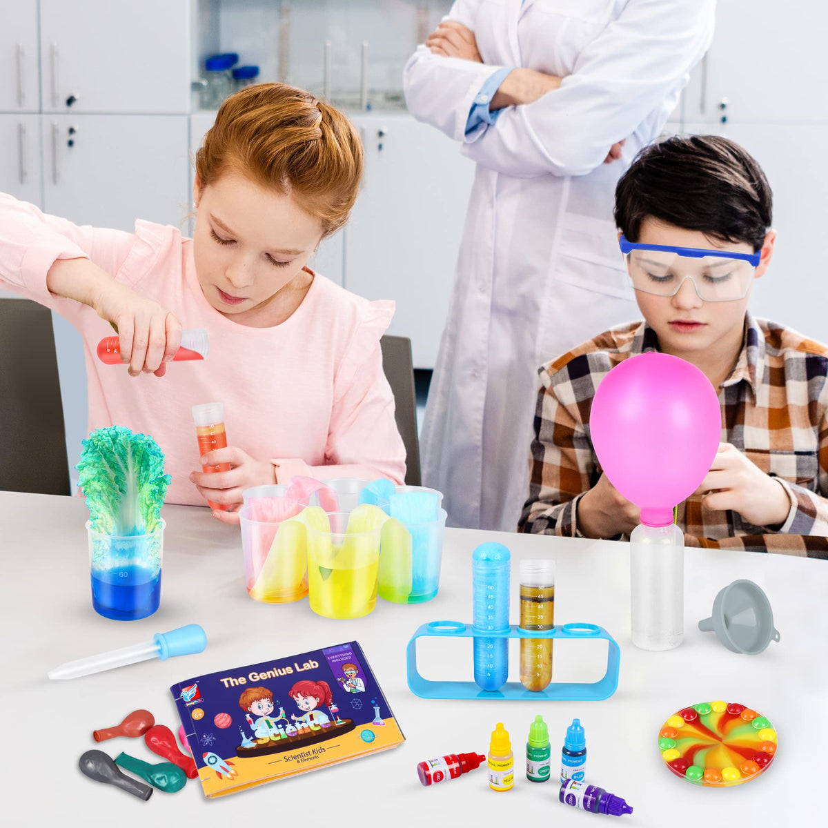 Kuovei Science Kit bottle-blowing balloons add playful science sessions.