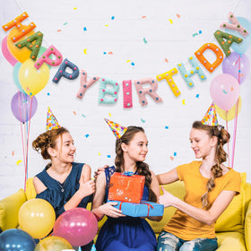 KUQJJQU colorful polka dots garland brightens any party setting.
