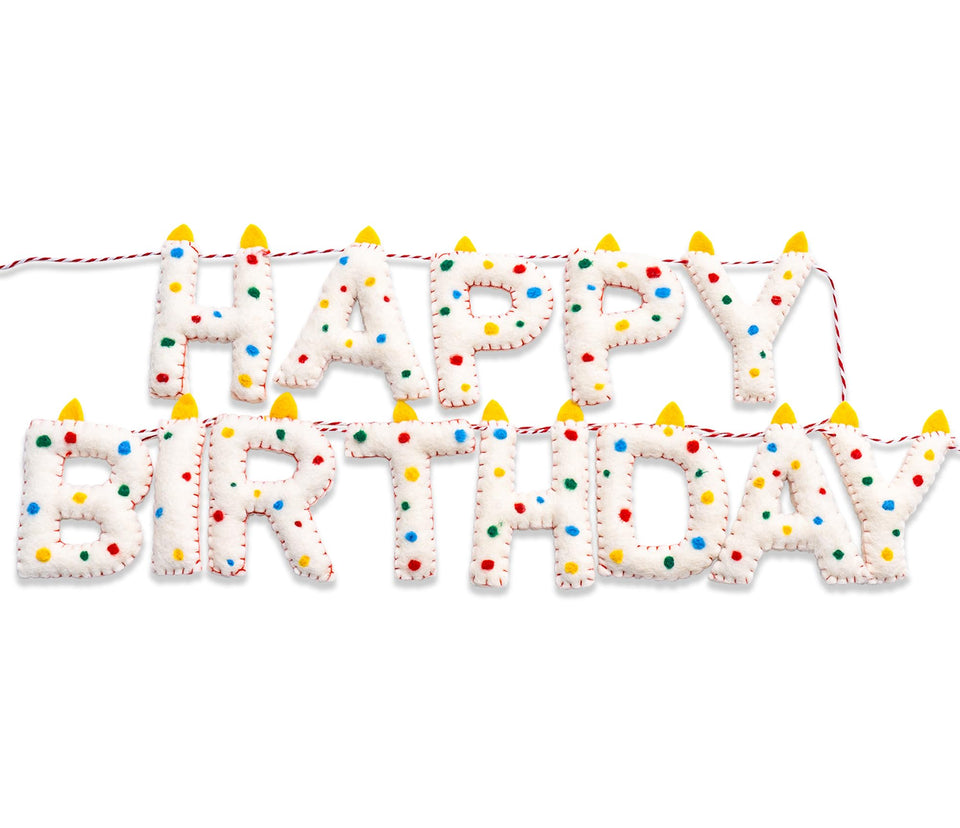 KUQJJQU Happy Birthday banner, pre-strung for quick, easy hanging on any wall